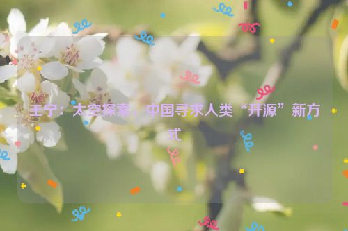 王宁：太空探索，中国寻求人类“开源”新方式