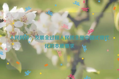 人民网评：发展全过程人民民主是中国式现代化的本质要求