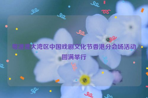 粤港澳大湾区中国戏剧文化节香港分会场活动圆满举行