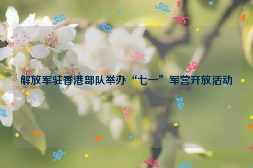 解放军驻香港部队举办“七一”军营开放活动