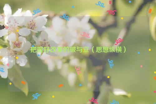 把握好改革的破与立（思想纵横）