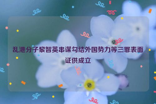 乱港分子黎智英串谋勾结外国势力等三罪表面证供成立