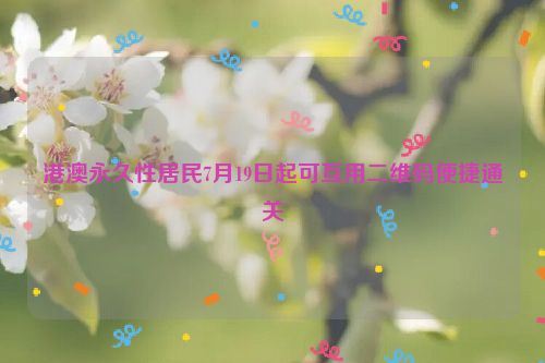 港澳永久性居民7月19日起可互用二维码便捷通关