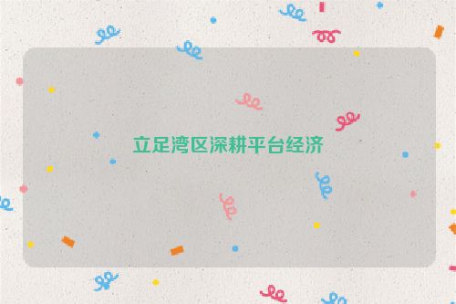 立足湾区深耕平台经济