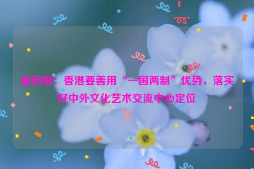 霍启刚：香港要善用“一国两制”优势，落实好中外文化艺术交流中心定位
