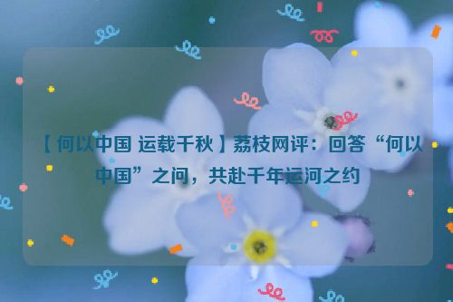 【何以中国 运载千秋】荔枝网评：回答“何以中国”之问，共赴千年运河之约