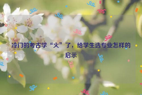 冷门的考古学“火”了，给学生选专业怎样的启示